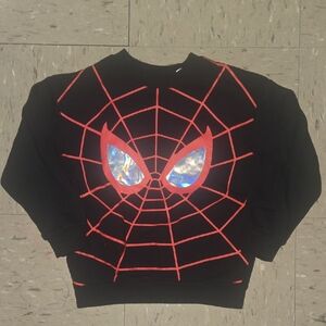 H&M Black Sweater with Red Web Design